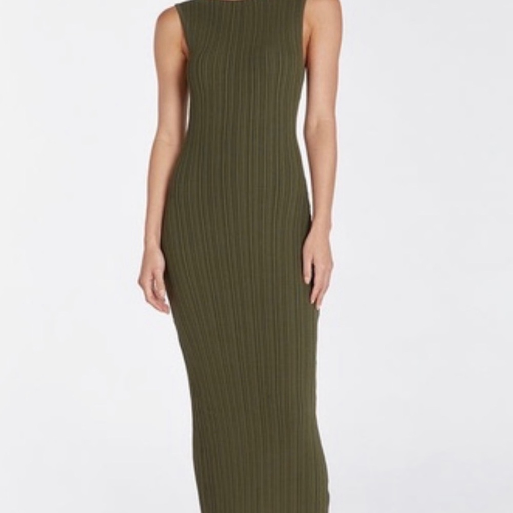DISSH Olive Ribbed Maxi Dress